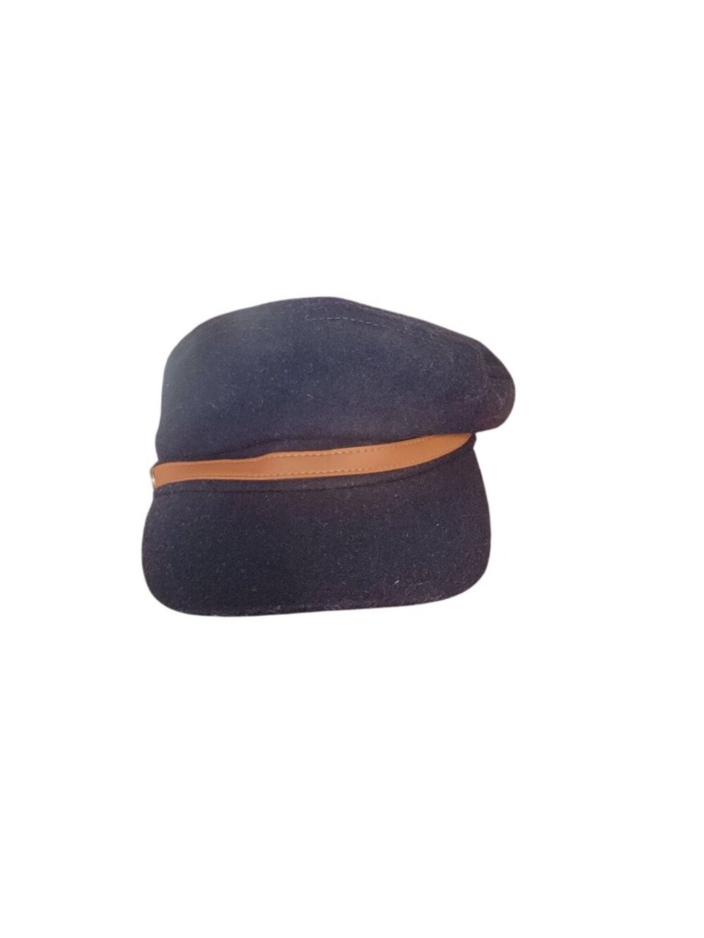 Universal Thread Navy Newsboy Cap With Tan Faux Leather Band